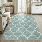 Meline Washable Classic Moroccan Trellis Sage Green Rug Area Rugs Lahome 4' x 6'