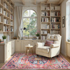 Reine Washable Bohemian Floral Medallion Red Rug Clearance Rugs Lahome