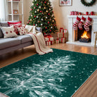 Christmas Washable Tree and Snowflake Green Rug Area Rugs Lahome 4' x 6'