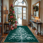 Christmas Washable Tree and Snowflake Green Rug Area Rugs Lahome