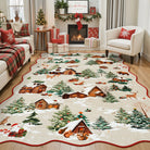 Gabriel Christmas Washable Cottage Lights Forest Animals Beige Rug Area Rugs Lahome 5' x 7'
