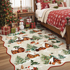 Gabriel Christmas Washable Cottage Lights Forest Animals Beige Rug Area Rugs Lahome