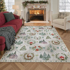 Pascal Christmas Washable World Moroccan Beige Rug Area Rugs Lahome