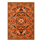 Rosalie Washable Boho Birdsong Floral Garden Orange Rug Area Rugs Lahome