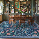 Claude Washable Maximalism Vibrant Floral Blue Rug Area Rugs Lahome