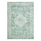 Alene Washable Vintage Medallion Floral Green Rug Area Rugs Lahome