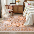 Alma Washable Modern Natural Botanical Floral Beige Rug Area Rugs Lahome