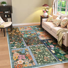 Amour Washable Boho Patchwork Floral Colorful Rug Rugs Lahome