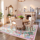 Amour Washable Boho Patchwork Floral Pink Rug Rugs Lahome