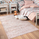 Aube Washable Traditional Floral Pink Rug Area Rugs Lahome