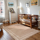 Brise Washable Farmhouse Scalloped Oat Beige Rug Rugs Lahome 5' x 7'