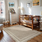 Brise Washable Farmhouse Scalloped Charcoal Grey Rug Rugs Lahome 5' x 7'