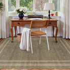 Brise Washable Farmhouse Scalloped Olive Green Rug Rugs Lahome