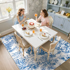 Brume Washable Vintage Toile Tiger Blue Rug Area Rugs Lahome