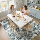 Brume Washable Vintage Toile Tiger Navy Blue Rug Area Rugs Lahome