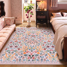 Claude Washable Maximalism Vibrant Blossom Floral Pink Rug Area Rugs Lahome
