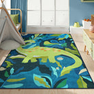 Dinoe Washable Jungle Dinosaur Navy kids Rug Area Rugs Lahome