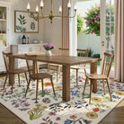 Eclore Washable Boho Botanical Floral Beige Rug Area Rugs Lahome