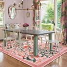 Eira Washable Vintage Floral Medallion Pink Rug Rugs Lahome