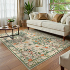 Elowen Washable Boho Forest Botanical Green Rug Rugs Lahome
