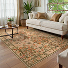 Elowen Washable Forest Botanical Walnut Brown Rug Rugs Lahome 5' x 7'