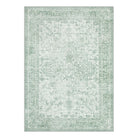 Elysee Washable Vintage Traditional Medallion Green Rug Area Rugs Lahome
