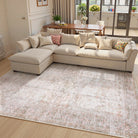 Elysee Washable Vintage Traditional Medallion Khaki Rug Area Rugs Lahome 5' x 7'