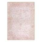 Elysee Washable Vintage Traditional Medallion Pink Rug Area Rugs Lahome