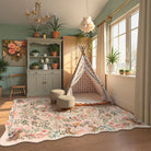 Elysia Washable Maximalist Unicorn Garden Pink Rug Area Rugs Lahome