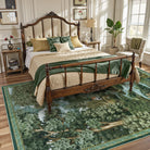 Foret Washable Vintage Forest Woodland Green Rug Area Rugs Lahome