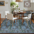 Giverny Washable Maximalism Vintage French Floral Blue Rug Rugs Lahome
