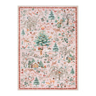 Jocelyn Christmas Washable Winter Woodland Cabin Pink Rug Area Rugs Lahome