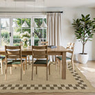 Linoe Washable Checkered Wavy Oatmeal Easy Jute Rug Rugs Lahome