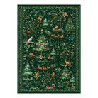 Lumiere Christmas Washable Classic Deer Woodland Green Rug Area Rugs Lahome