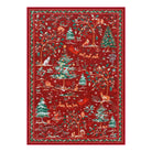 Lumiere Christmas Washable Classic Deer Woodland Red Rug Area Rugs Lahome