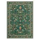 Marcel Washable Vintage Floral Bird Dark Green Rug Area Rugs Lahome