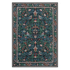 Marcel Washable Vintage Floral Bird Royal Blue Rug Area Rugs Lahome