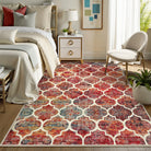 Meline Washable Classic Moroccan Trellis California Sunset Rug Area Rugs Lahome 5' x 7'