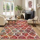 Meline Washable Classic Moroccan Trellis California Sunset Rug Area Rugs Lahome