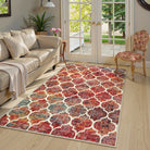 Meline Washable Classic Moroccan Trellis California Sunset Rug Area Rugs Lahome