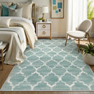 Meline Washable Classic Moroccan Trellis Sage Green Rug Area Rugs Lahome 5' x 7'