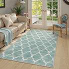 Meline Washable Classic Moroccan Trellis Sage Green Rug Area Rugs Lahome