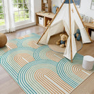 Namia Washable Modern Arch Stripe Colorful Rug Rugs Lahome