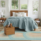 Namia Washable Modern Arch Stripe Colorful Rug Rugs Lahome 5' x 7'
