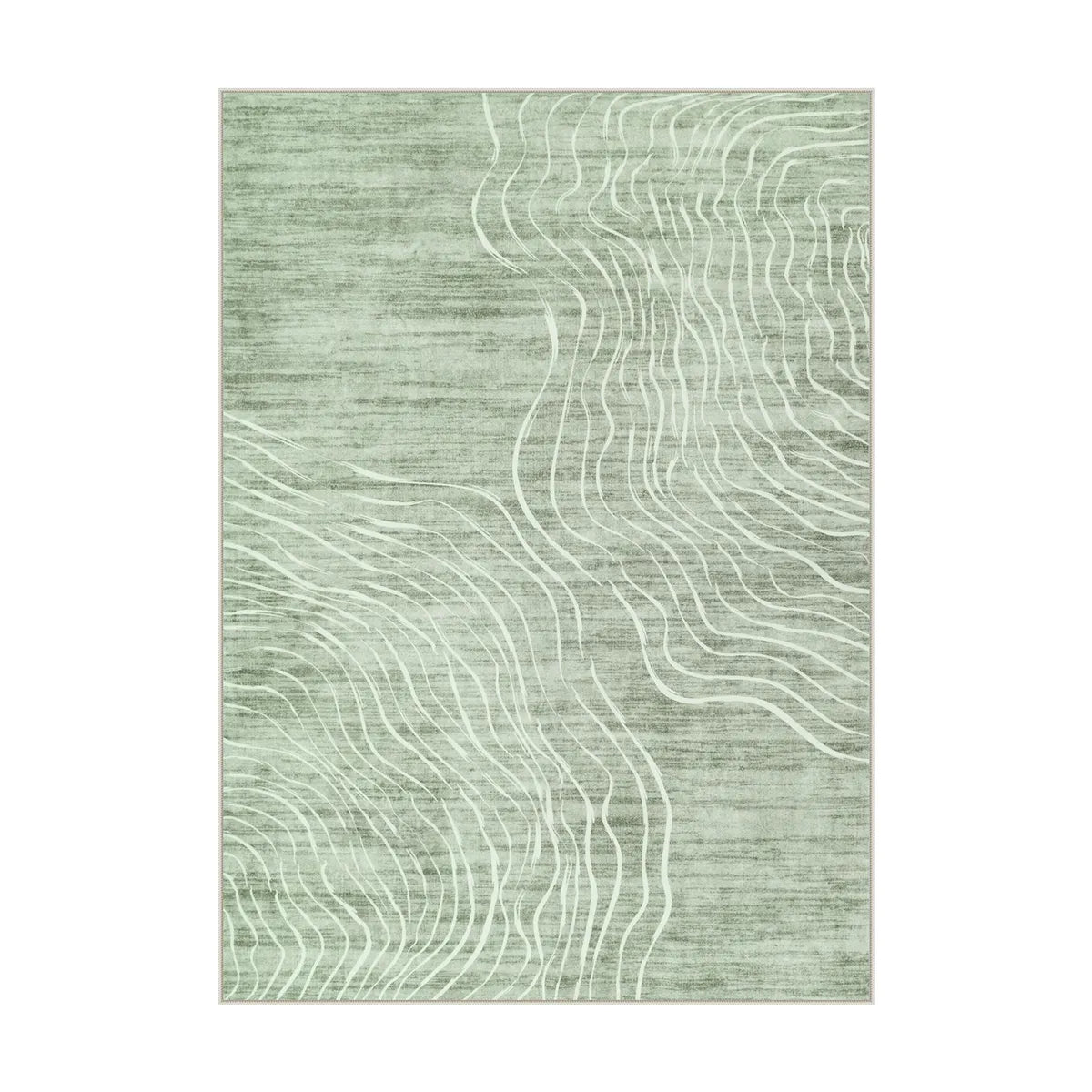 Washable Green Abstract Terrain Rug | Ondel Modern Style - Lahome