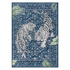 Rava Washable Wild Tiger Blue Rug Area Rugs Lahome