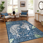 Rava Washable Wild Tiger Blue Rug Area Rugs Lahome 5' x 7'