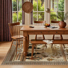 Ravin Washable Ancient Egyptian Revival Cat Beige Rug Area Rugs Lahome