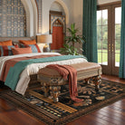 Ravin Washable Ancient Egyptian Revival Cat Black Rug Area Rugs Lahome