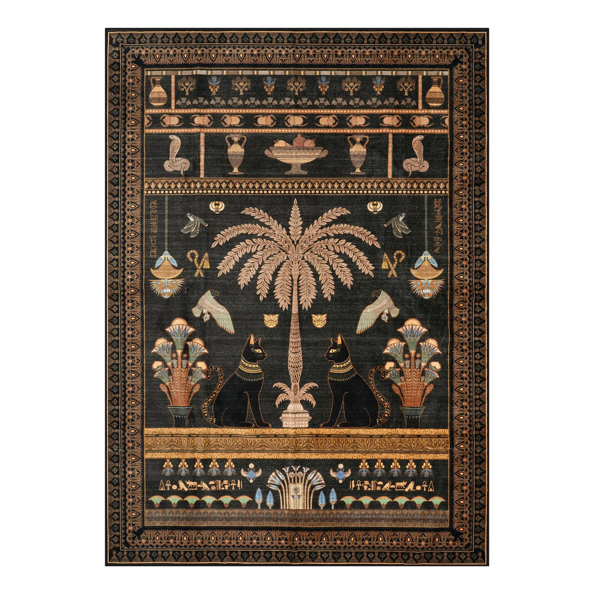 Washable Black Egyptian Cat Rug | Ravin Revival Style - Lahome Special ...